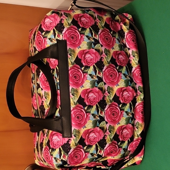 Black Multi Rose Juicy Couture Overnight Bag - Picture 5 of 8